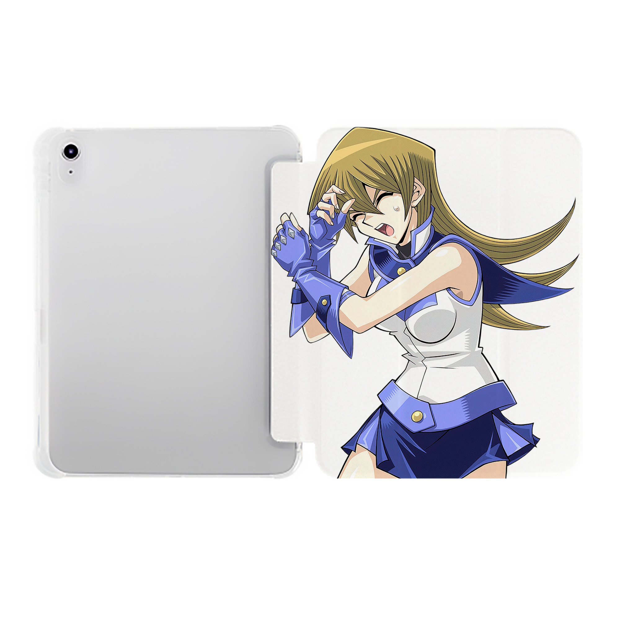 （画像用） 遊☆戯☆王 Yu-Gi-Oh! IPad ケース ペン収納付き 三つ折りスタンド PUレザー×シリコン 対応機種9.5/10.5/10.9インチ